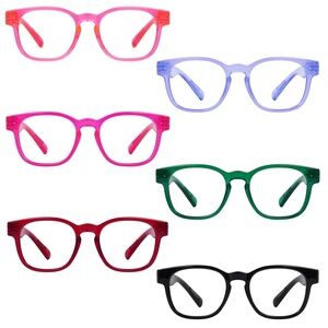 6 Large Square Metalless Screwless Reading Glasses Spring Hinges Ladies Readers